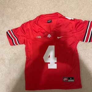 Nike Scarlet and White Football Jersey